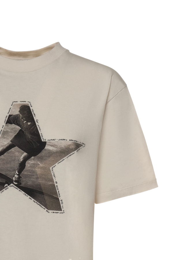 Golden Goose Printed Cotton T-Shirt - Heritage White