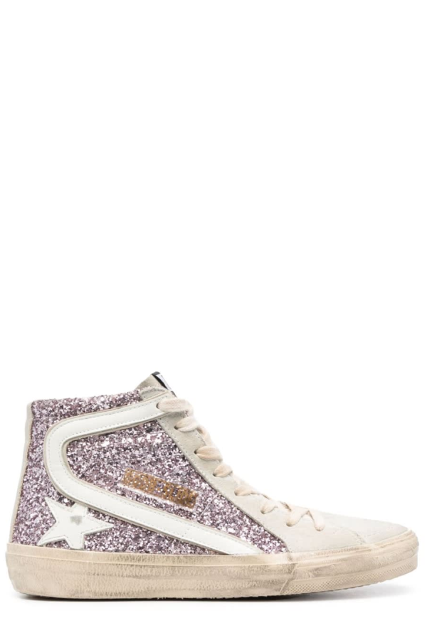 Golden Goose Sneaker With Glitter And Zipper Sneakers - Multicolour