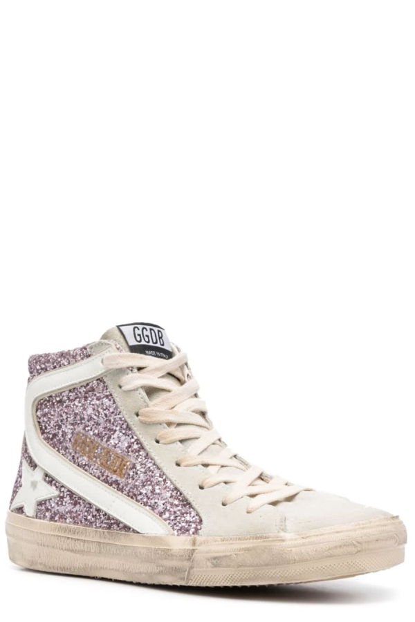 Golden Goose Sneaker With Glitter And Zipper Sneakers - Multicolour