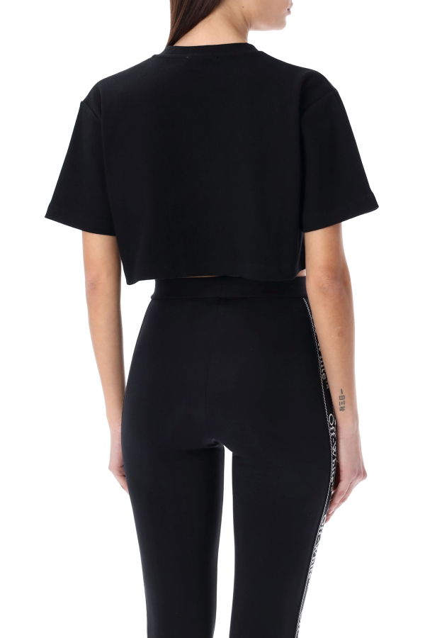 Off-White Off Stamp Cropped Tee - Black