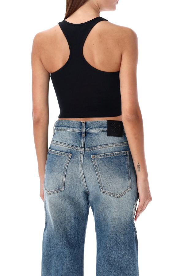 Off-White Off Stamp Cropped Top - Black