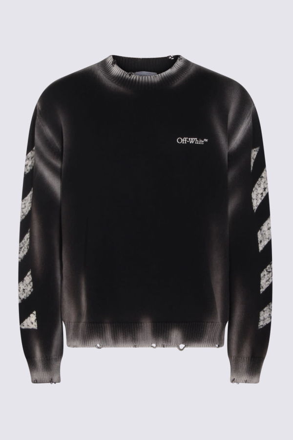 Off-White Cotton Knitwear Sweater - Black