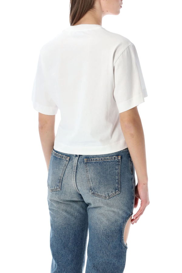 Off-White Flower Cropped T-Shirt - White