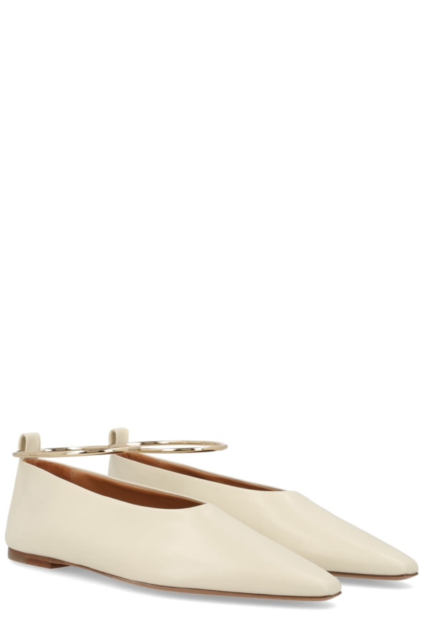 Jil Sander Ballerina With Anklet Flat Shoes - Beige