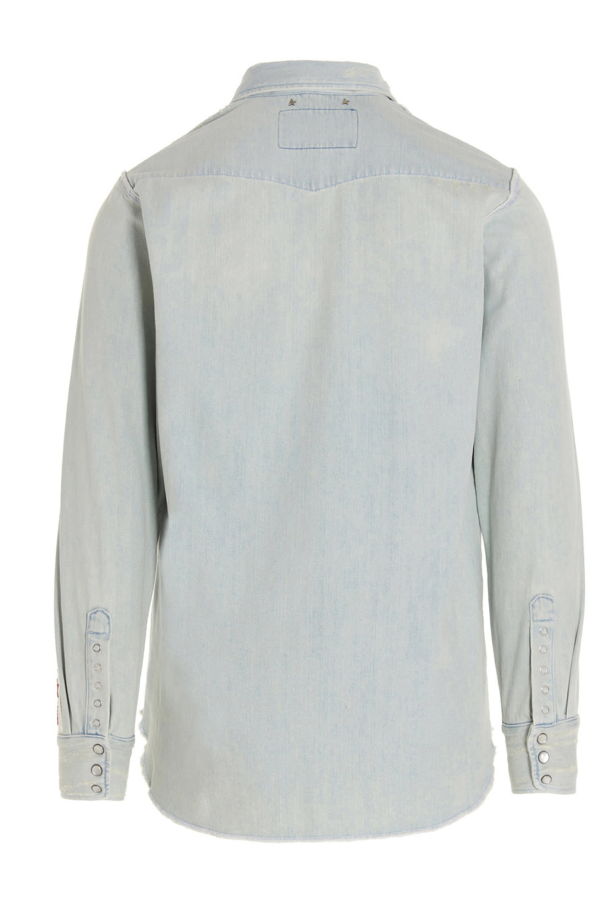 Golden Goose Bleached Denim Shirt - Blue