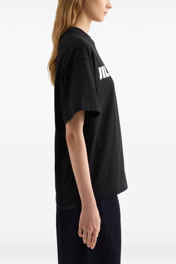 Jil Sander Logo Cotton T-Shirt - Black
