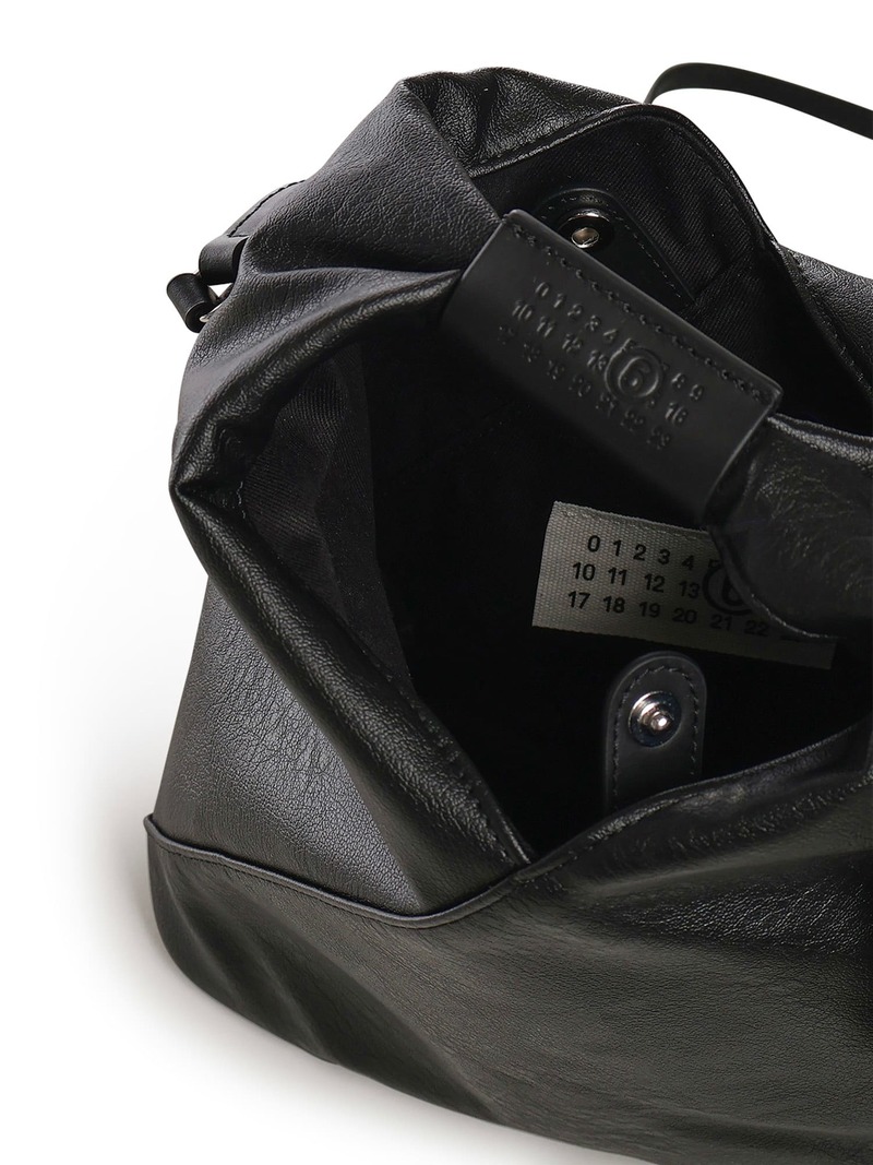 MM6 Maison Margiela Japanese Leather Shoulder Bag - Black