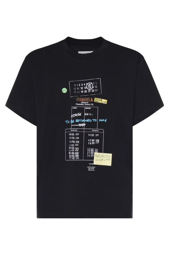 MM6 Maison Margiela Printed Cotton Tee - Black