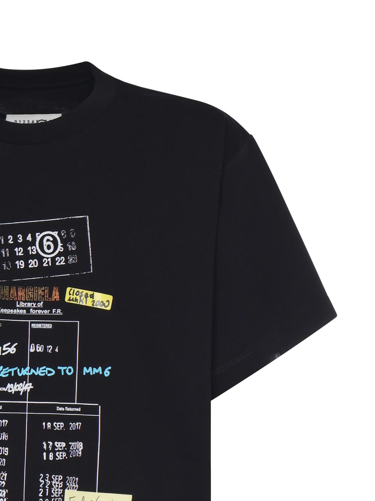 MM6 Maison Margiela Printed Cotton Tee - Black - Image 2 of 3