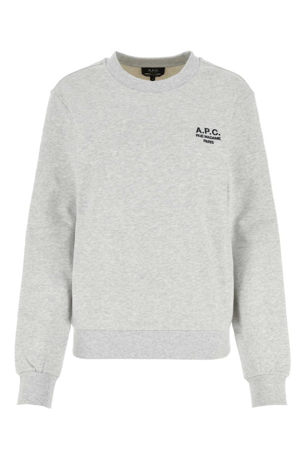 A.P.C. Melange Light Grey Stretch Cotton Sweatshirt - Grischinnoir