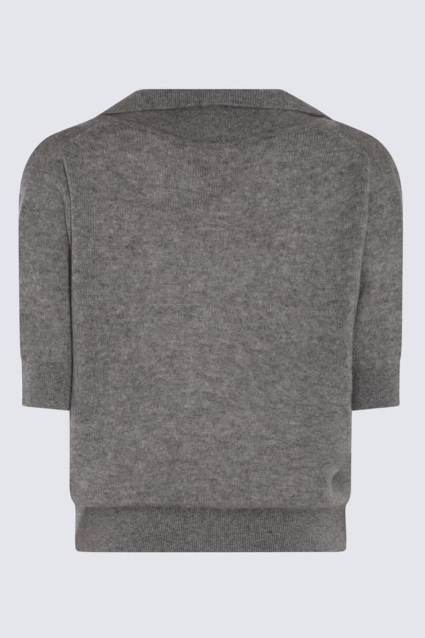 khaite Cashmere Knitwear Polo Shirt - Warm Grey