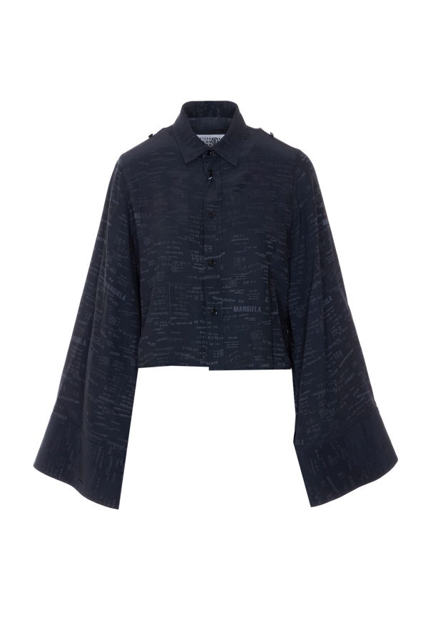 MM6 Maison Margiela Jacquard Convertible Shirt - Black