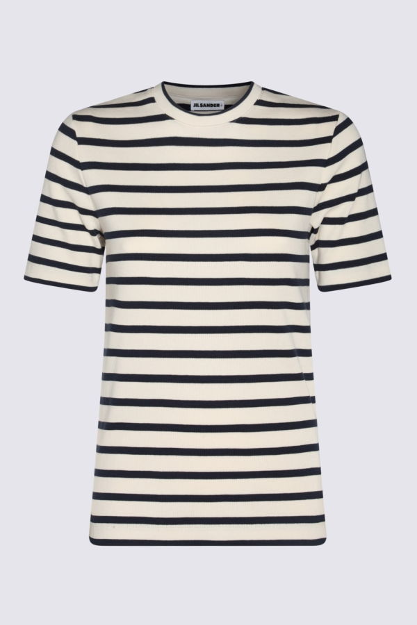Jil Sander Cotton T-Shirt - Dark Blue/White