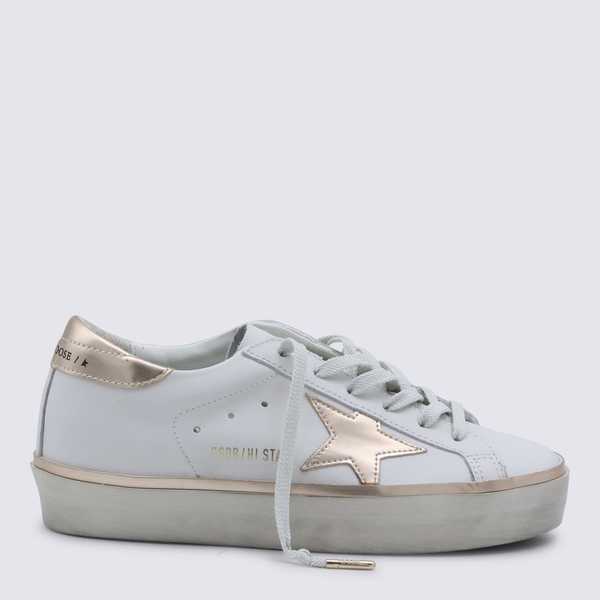 Golden Goose Hi-Star Sneakers - White/Taupe Golden Goose Hi-Star Sneakers - White/Taupe