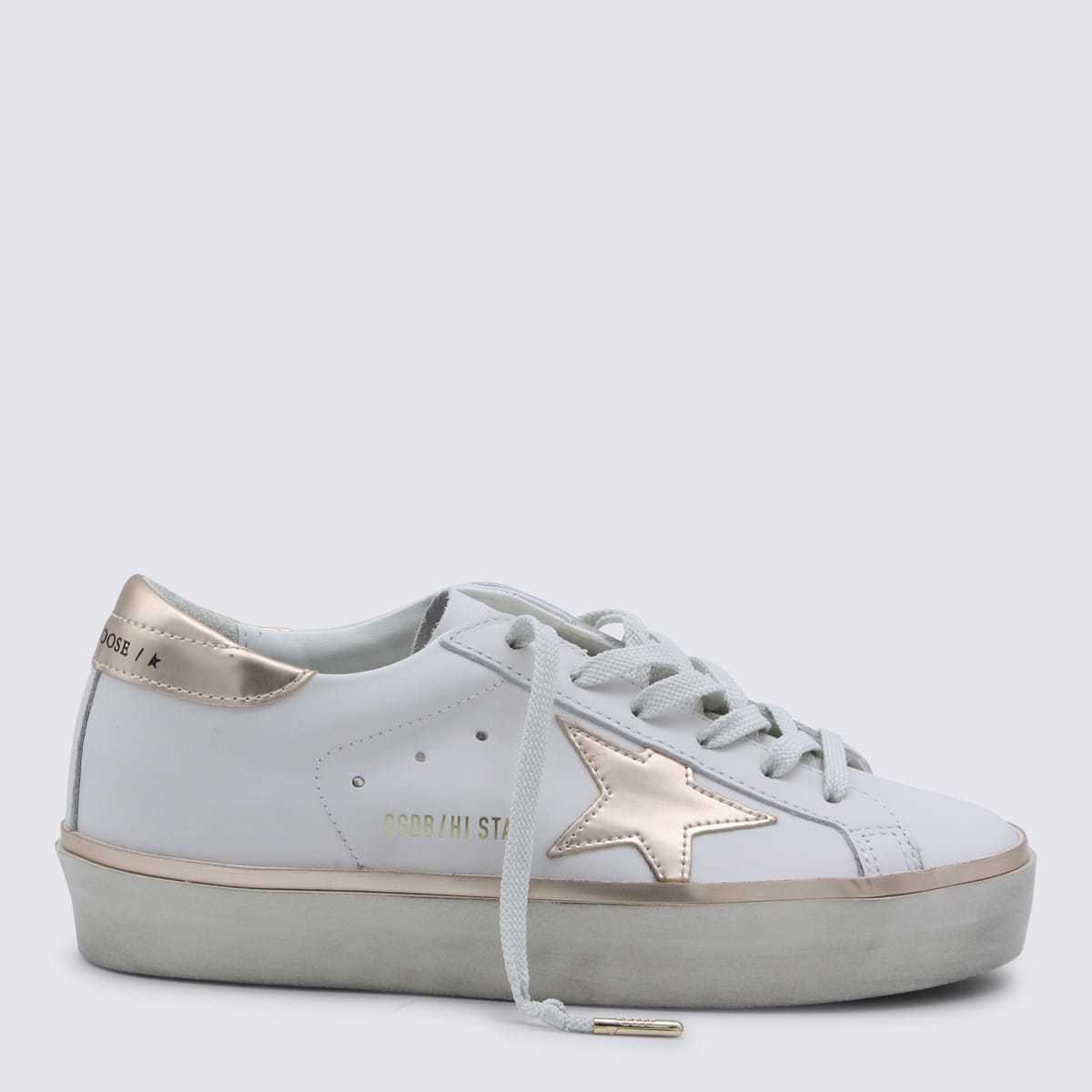 Golden Goose Hi-Star Sneakers - White/Taupe - Image 1 of 4