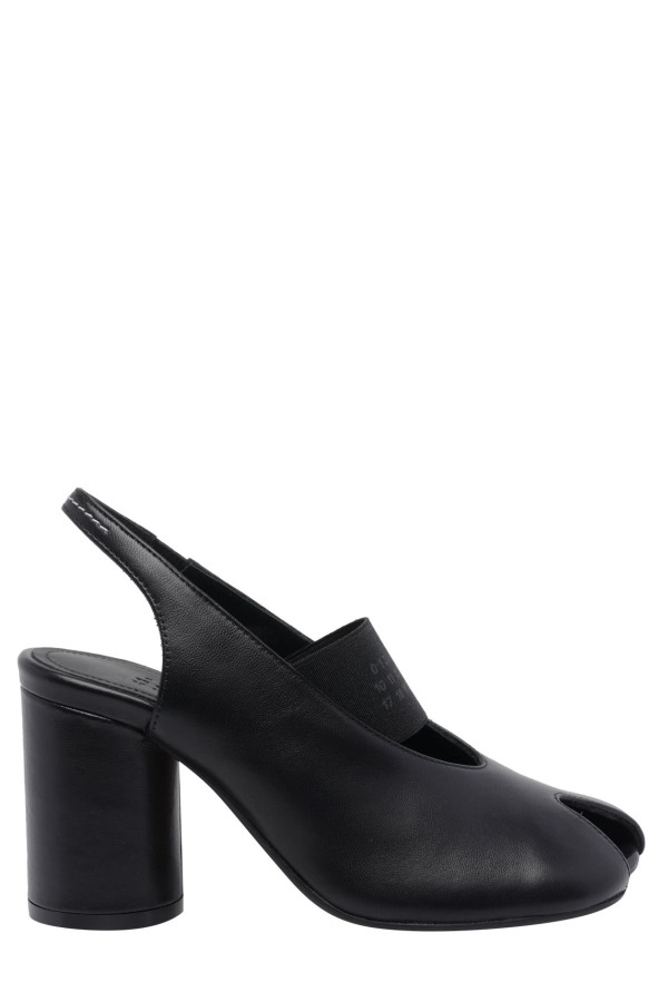 MM6 Maison Margiela Anatomic Numeric Slingback Heels - Black