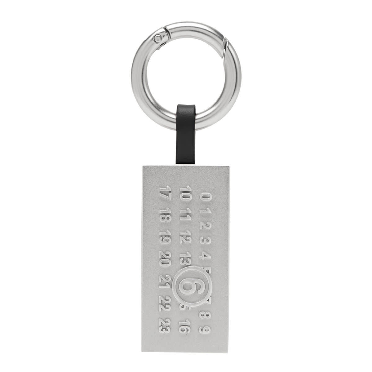 MM6 Maison Margiela Numeric Tag Keyring - Black - Image 1 of 2