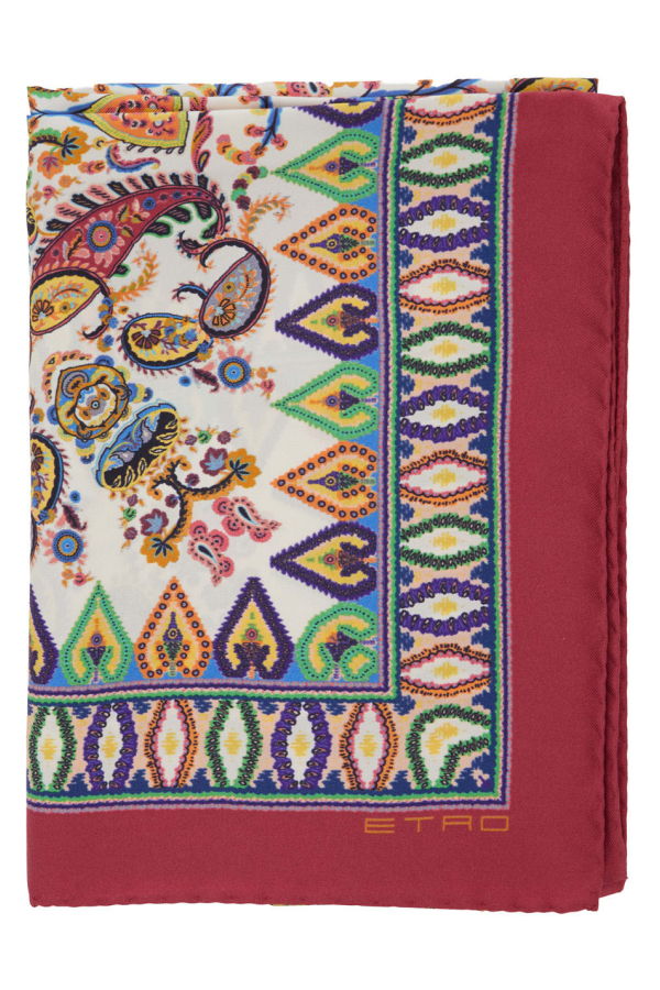 Etro Scarf With All-Over Paisley Print In Silk - Multicolor