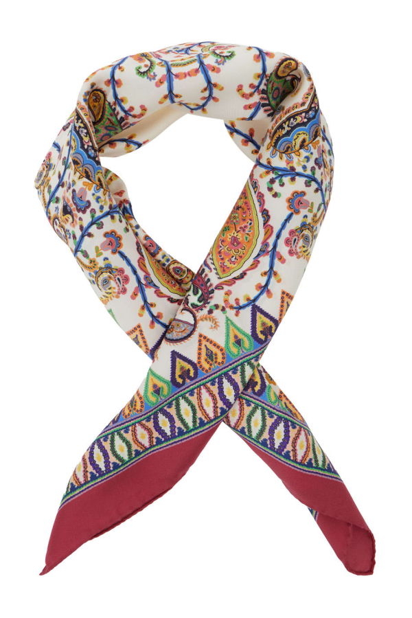 Etro Scarf With All-Over Paisley Print In Silk - Multicolor
