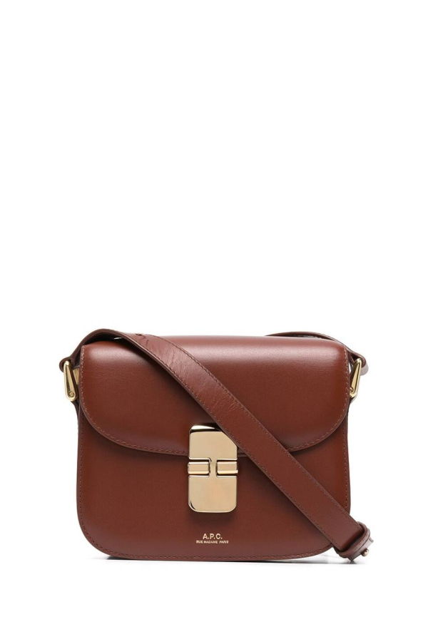 A.P.C. Grace Mini Leather Crossbody Bag - Brown