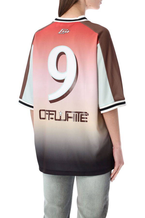 Off-White Gradient Soccer Jersey Tee - Soft Pink