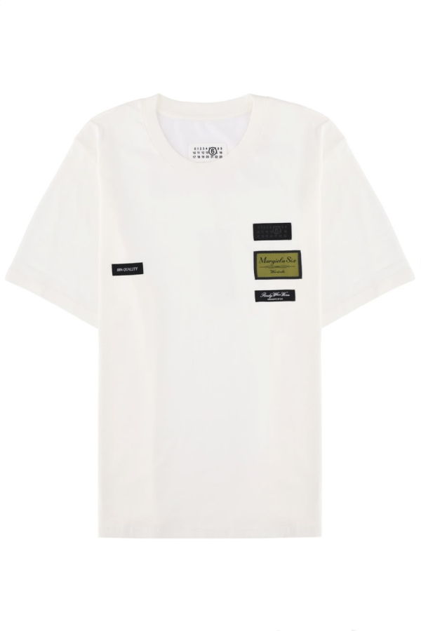 MM6 Maison Margiela T-Shirt With External Labels T-Shirt - White