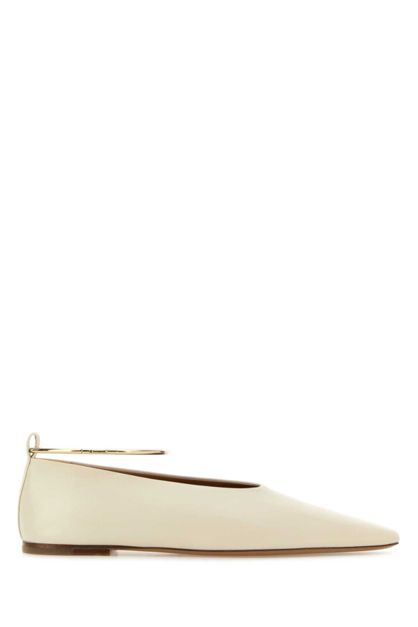 Jil Sander Ivory Leather Ballerinas - Bone