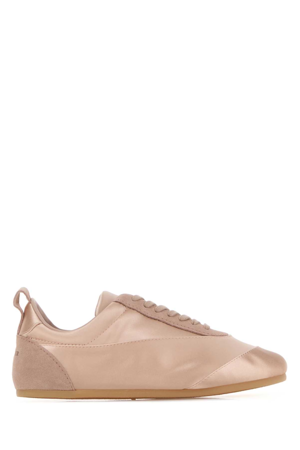 Jil Sander Pastel Pink Satin And Suede Sneakers - Rose