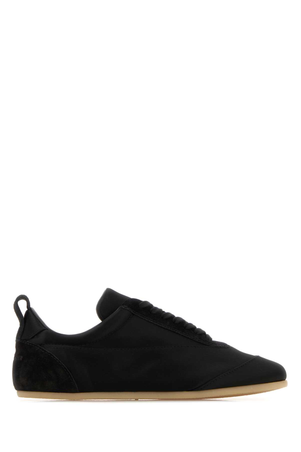 Jil Sander Satin And Suede Sneakers - Black