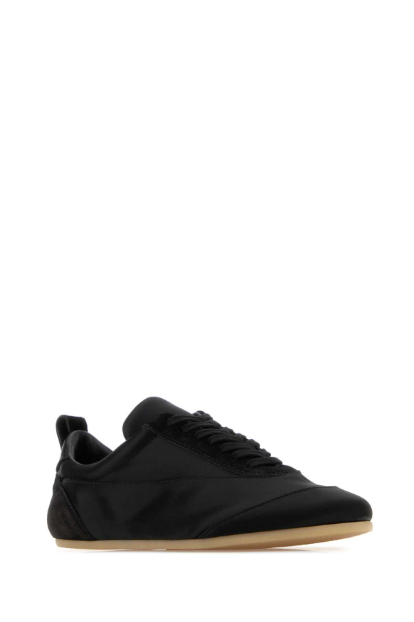 Jil Sander Satin And Suede Sneakers - Black