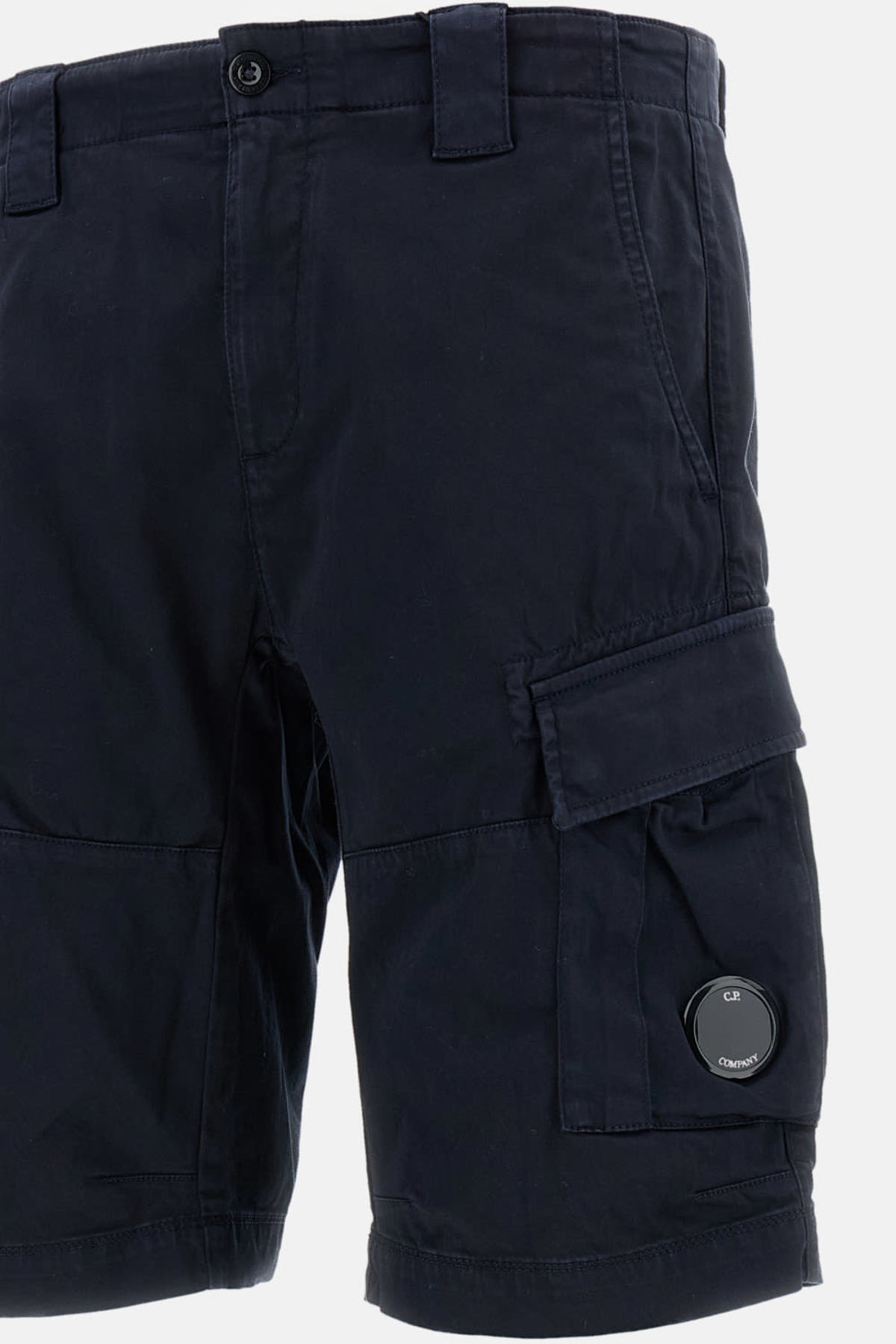 C.P. Company Stretch Sateen Cargo Lens Shorts - Blue - Image 3 of 3