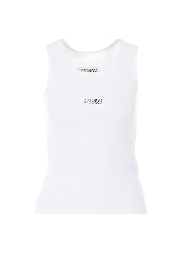 MM6 Maison Margiela Logo Tank Top - White