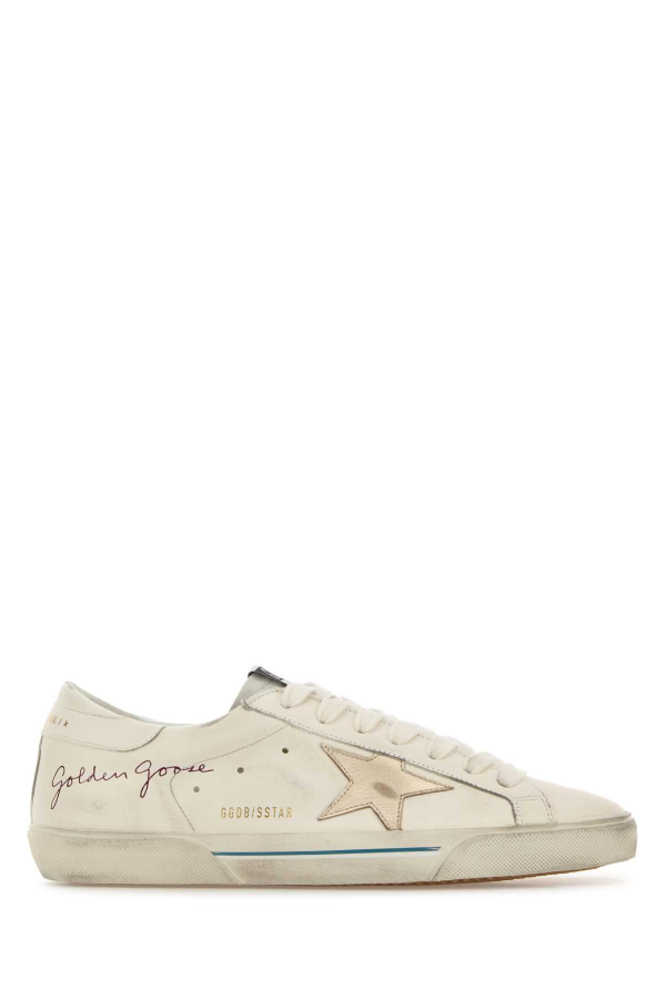 Golden Goose Ivory Leather Super Star Sneakers - WHITEPLATINUM