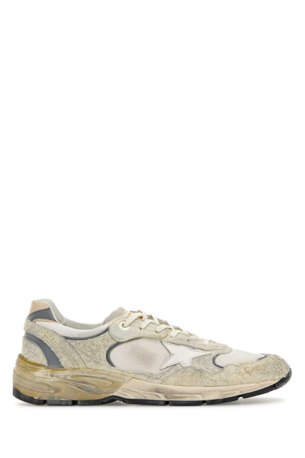 Golden Goose White Suede And Fabric Running Dad Sneakers - White/Silver