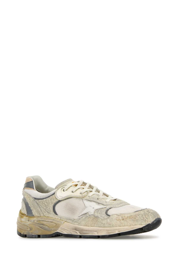 Golden Goose White Suede And Fabric Running Dad Sneakers - White/Silver