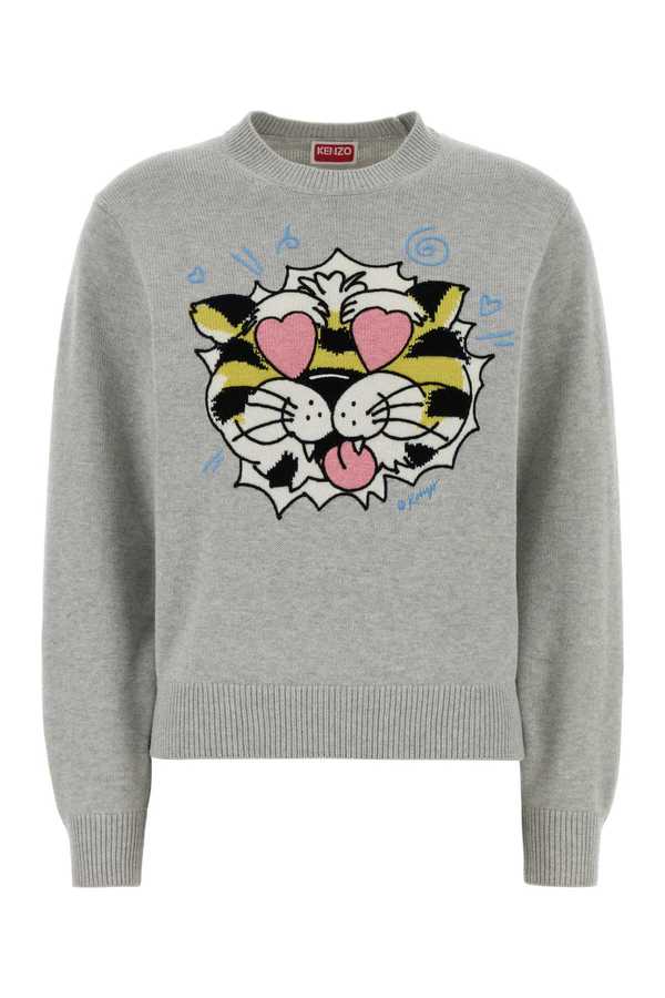 Kenzo Grey Wool Blend Sweater - Pale Grey