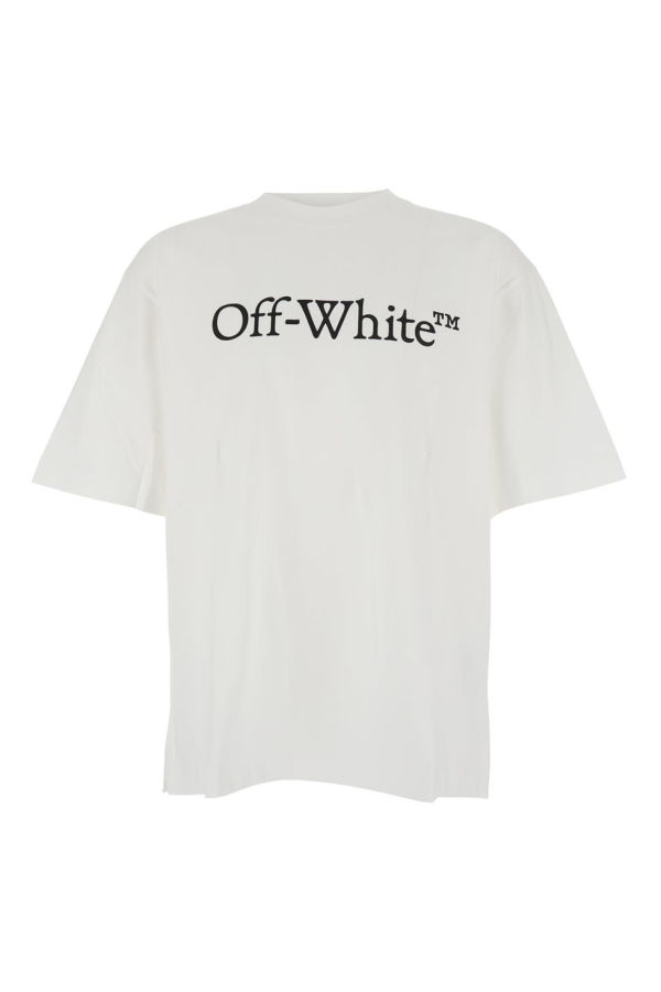Off-White Oversized T-Shirt With Contrasting Logo Lettering Print - White