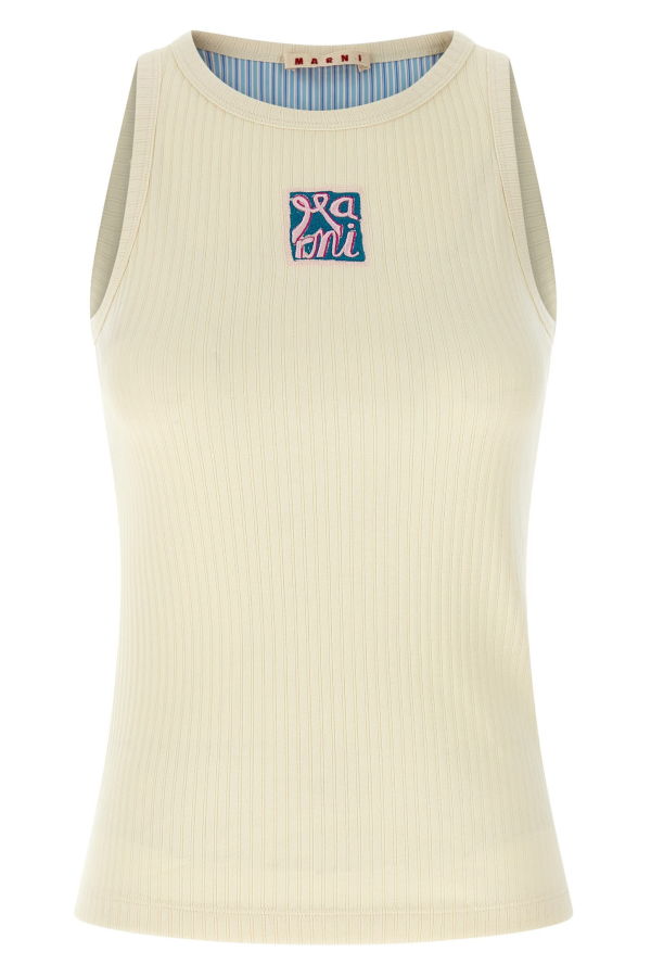 Marni Logo Patch Tank Top - Beige