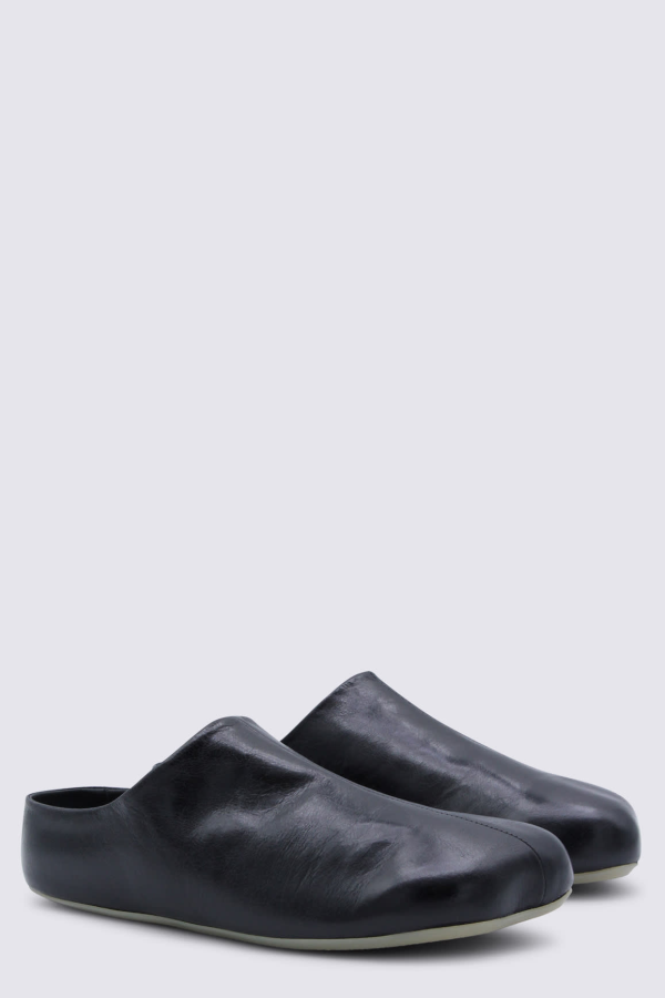 MM6 Maison Margiela Leather Flats - Black