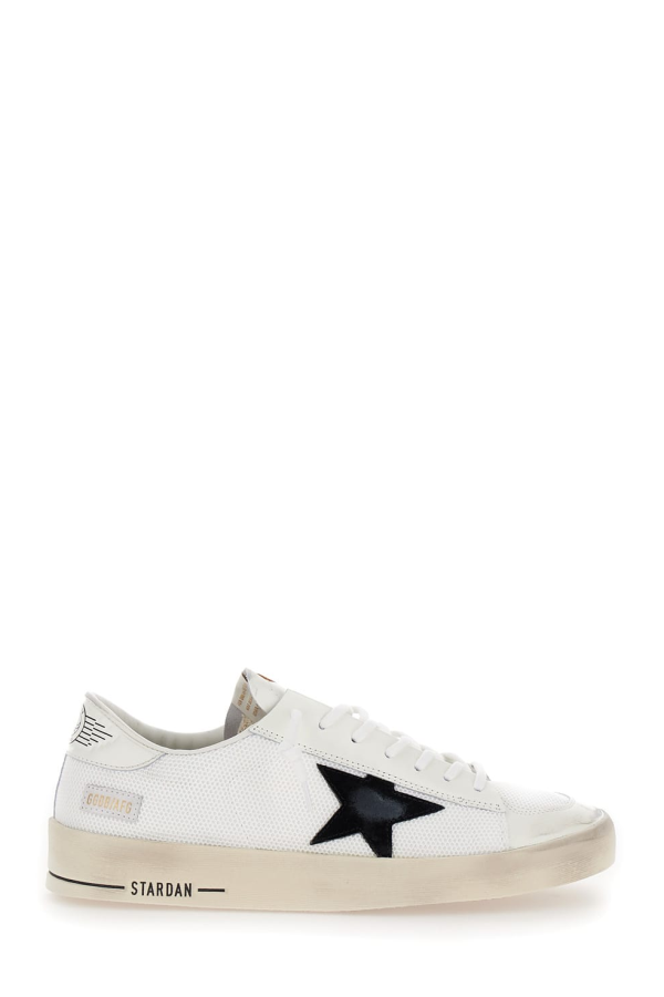 Golden Goose stardan Low Top Sneakers With Star Patch In Leather And Fabric - White