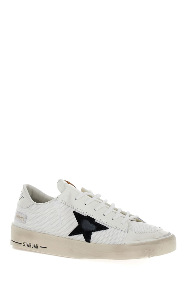 Golden Goose stardan Low Top Sneakers With Star Patch In Leather And Fabric - White