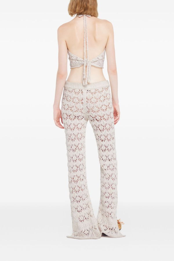 Alanui Lagoon Romance Cotton Trousers - Cream