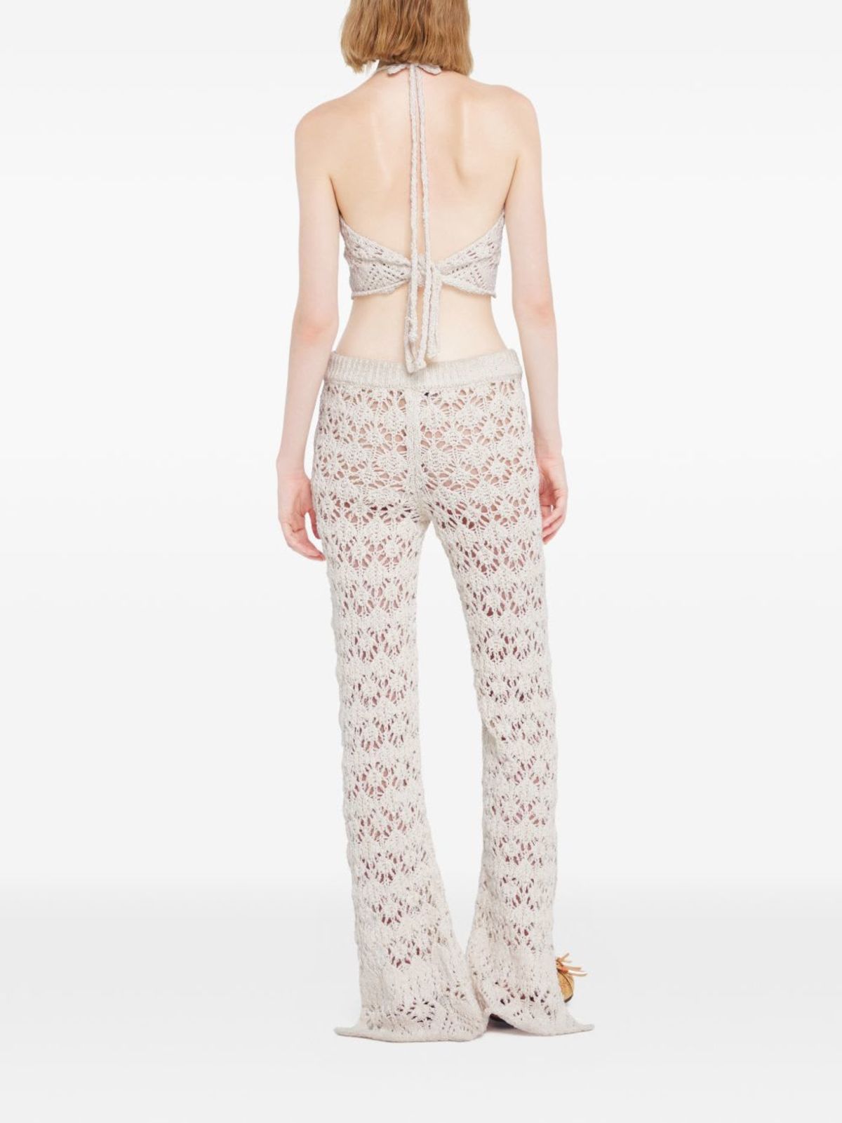 Alanui Lagoon Romance Cotton Trousers - Cream - Image 2 of 5