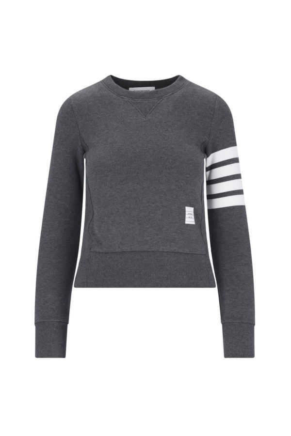 thom browne 4-Bar Crew Neck Sweatshirt - Gray