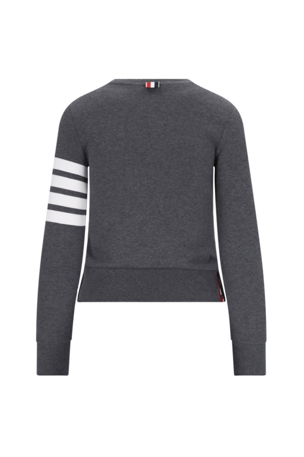 thom browne 4-Bar Crew Neck Sweatshirt - Gray