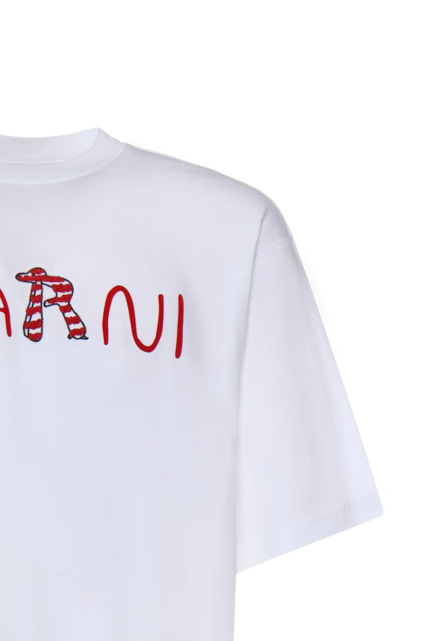 Marni Cotton T-Shirt With Logo - White