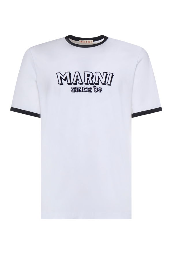 Marni Cotton T-shirt With Logo T-Shirt - White