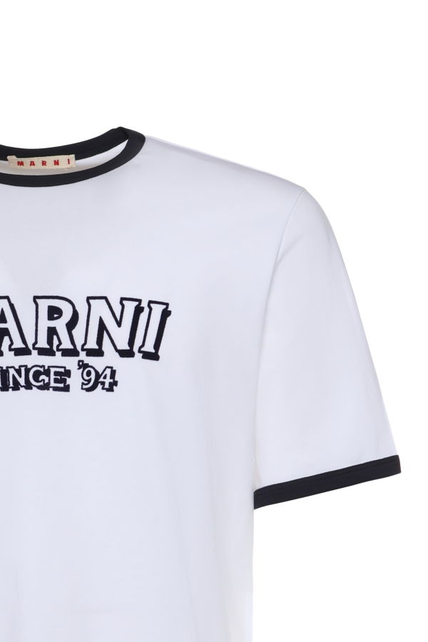 Marni Cotton T-shirt With Logo T-Shirt - White