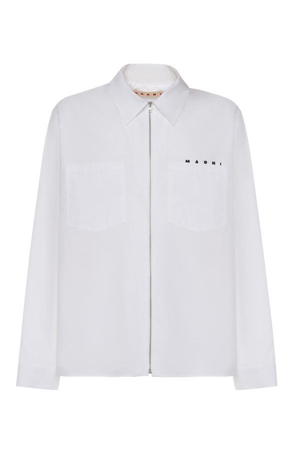 Marni Cotton Poplin Zip-up Shirt - Lilywhite