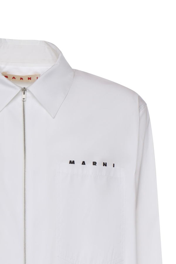 Marni Cotton Poplin Zip-up Shirt - Lilywhite